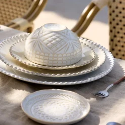 Costa Nova Dinnerware|Pearl Collection Salad Plates in Cream, Set of 6