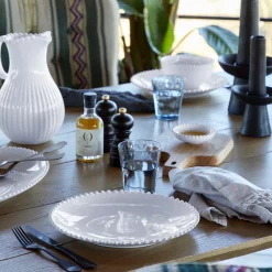 Costa Nova Dinnerware|Pearl Collection Salad Plates in White, Set of 6