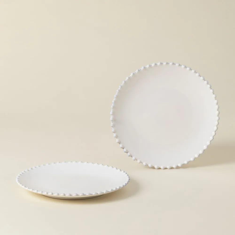 Costa Nova Dinnerware|Pearl Collection Salad Plates in White, Set of 6