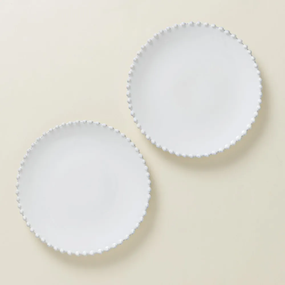 Costa Nova Dinnerware|Pearl Collection Salad Plates in White, Set of 6
