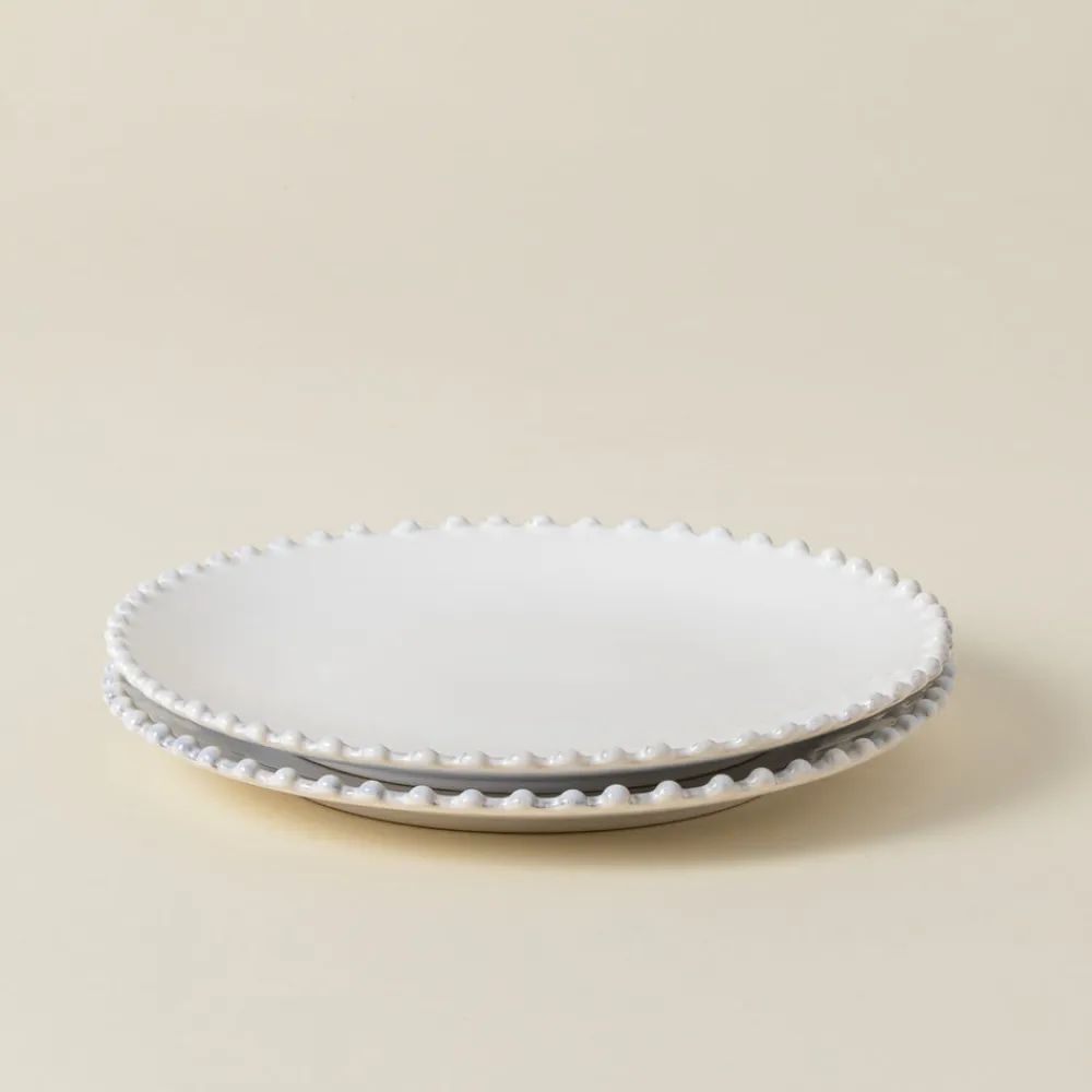 Costa Nova Dinnerware|Pearl Collection Salad Plates in White, Set of 6