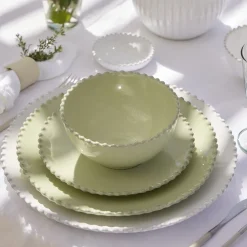 Costa Nova Dinnerware|Pearl Collection Salad Plates in Lilly Green, Set of 6