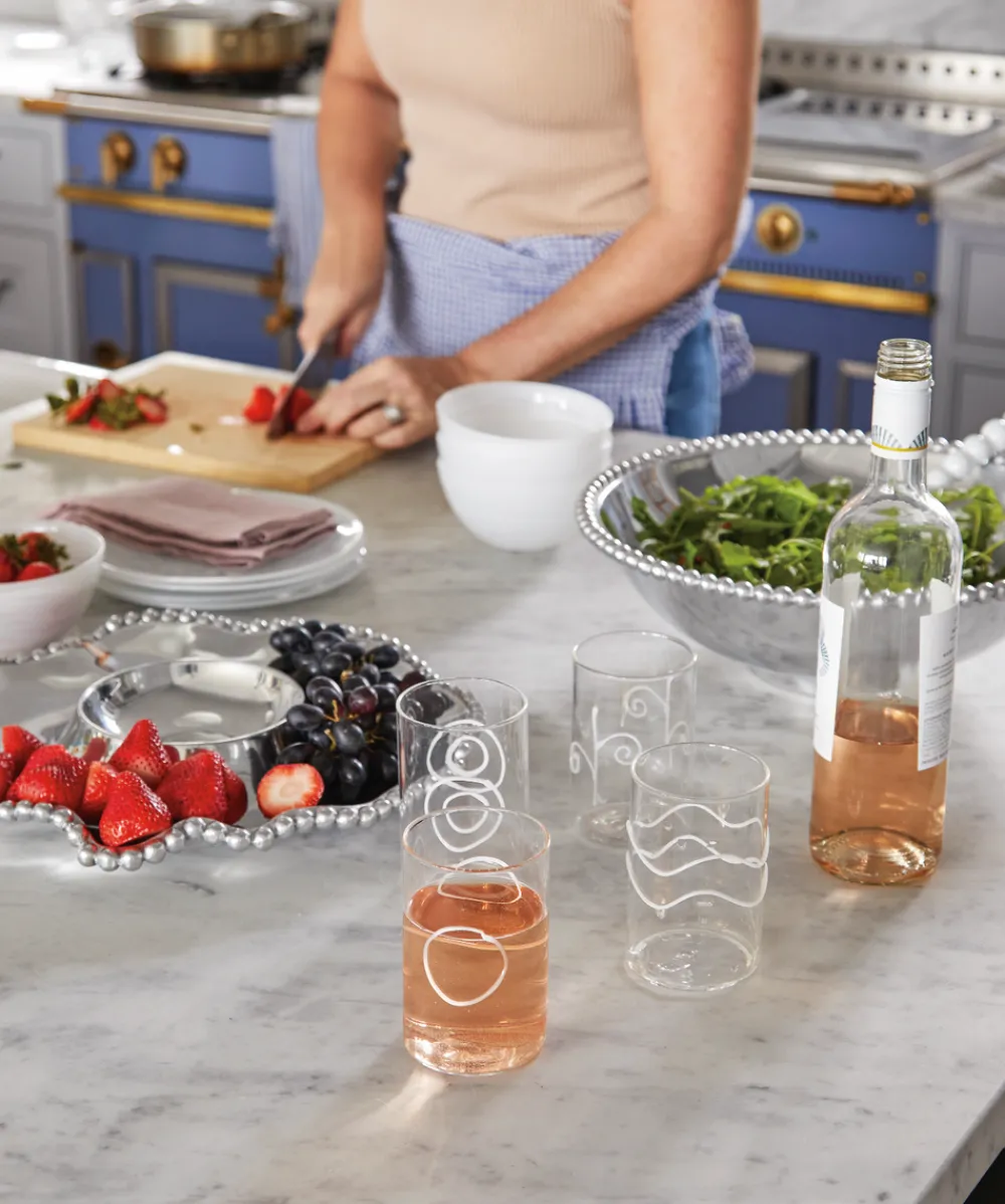 Mariposa Dinnerware|Pearled Large Serving Bowl