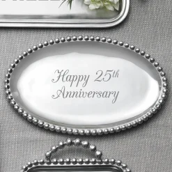 Mariposa Dinnerware|Pearled Oval Platter