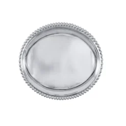 Mariposa Dinnerware|Pearled Round Cheese Board with Dark Wood Insert