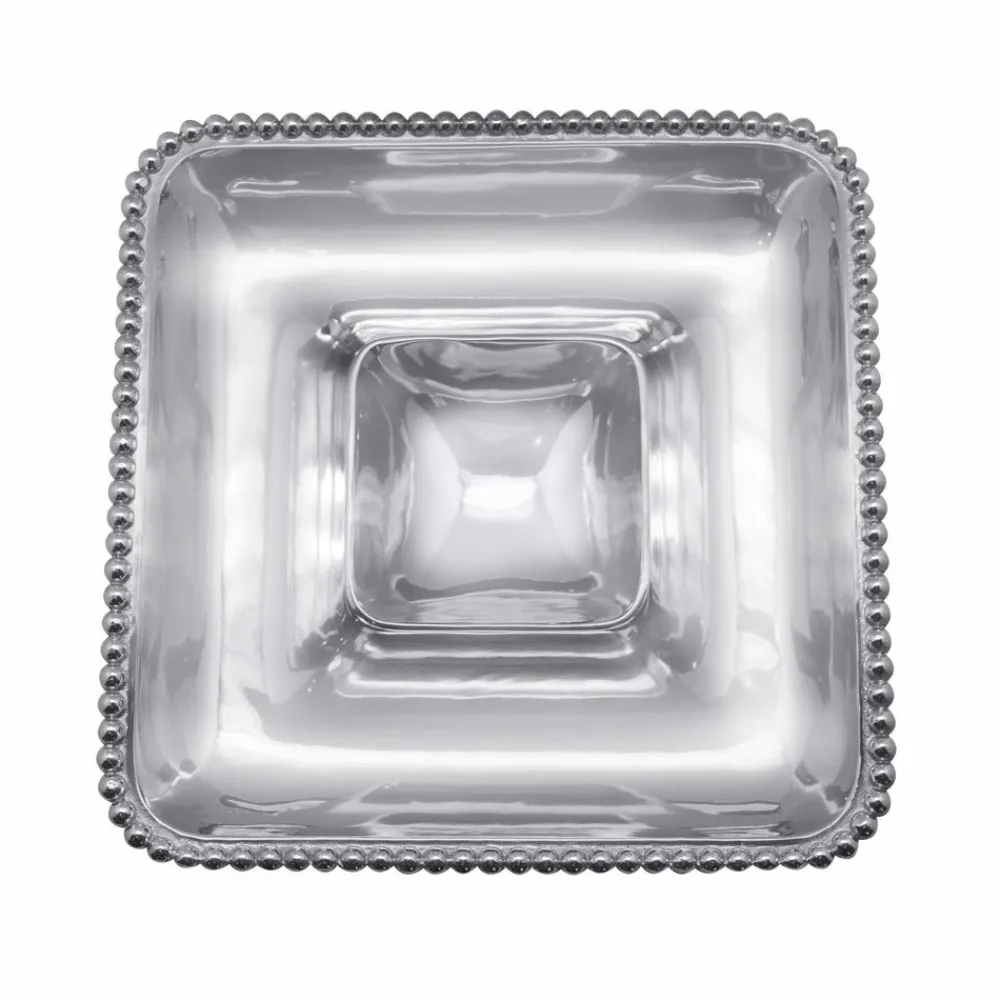Mariposa Dinnerware|Pearled Square Chip & Dip