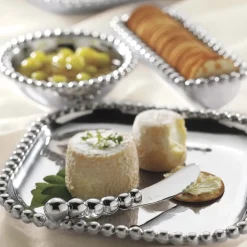 Mariposa Dinnerware|Pearled Square Platter