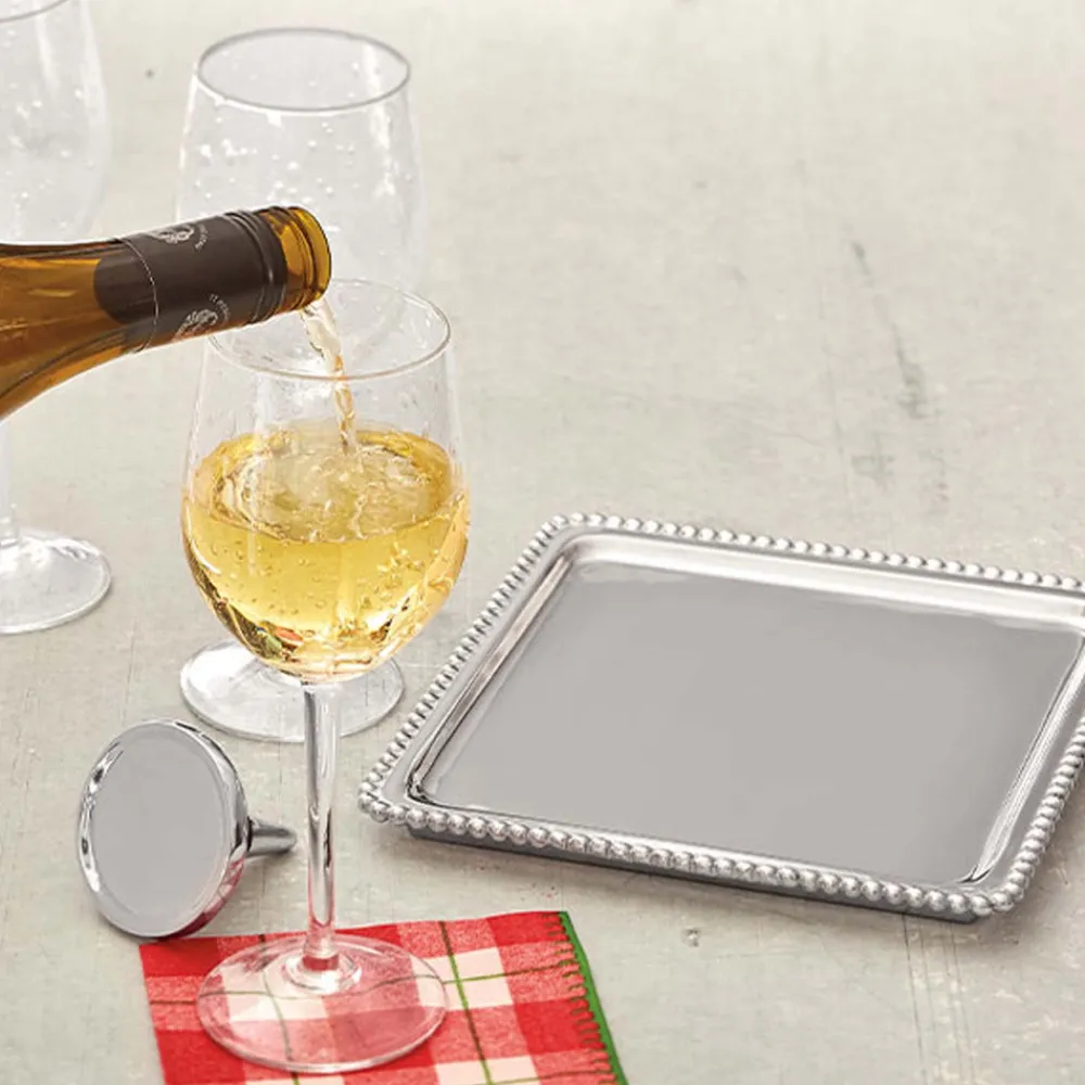 Mariposa Dinnerware|Pearled Square Platter