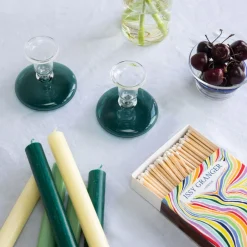 Issy Granger Candles|Pebble Glass Candlestick in Teal