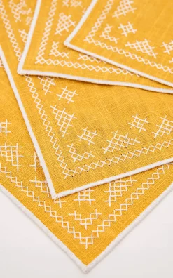 Esencial Hogar Place Settings & Linens|Pedralbes Placemats in Marigold, Set of 4