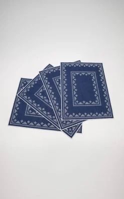 Esencial Hogar Place Settings & Linens|Pedralbes Placemats in Navy, Set of 4