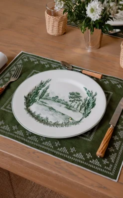 Esencial Hogar Place Settings & Linens|Pedralbes Placemats in Olive, Set of 4