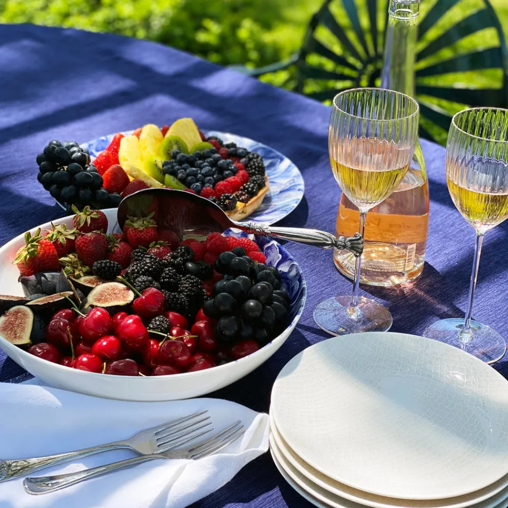 Caskata Dinnerware|Peony Blue Wide Serving Bowl