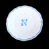 Sveva's Home Dinnerware|Personalised Monogram Scalloped Plate, Set of 6