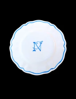 Sveva's Home Dinnerware|Personalised Monogram Scalloped Plate, Set of 6