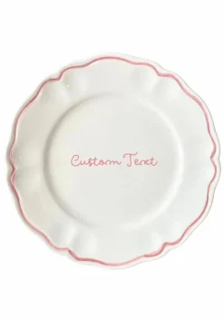 Sveva's Home Dinnerware|Personalized Quote Dessert Scalloped Plate, Set of 6