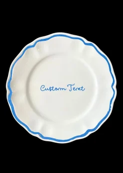 Sveva's Home Dinnerware|Personalized Quote Dessert Scalloped Plate, Set of 6