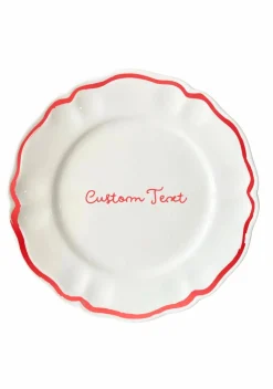 Sveva's Home Dinnerware|Personalized Quote Dinner and Dessert Scalloped Plate, Set of 12