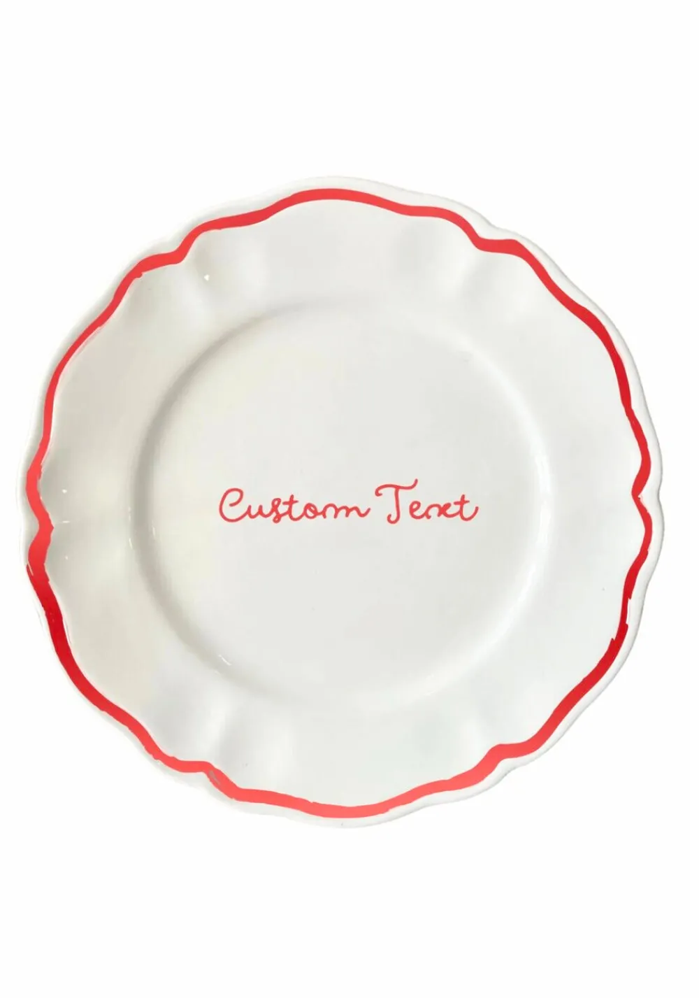 Sveva's Home Dinnerware|Personalized Quote Dinner and Dessert Scalloped Plate, Set of 12