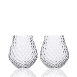 Caskata Glassware|Phoebe Clear Stemless Wine Glasses, Set of 2