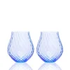 Caskata Glassware|Phoebe Cobalt Stemless Wine Glasses, Set of 2