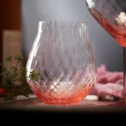 Caskata Glassware|Phoebe Rose Stemless Wine Glasses, Set of 2