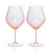 Caskata Glassware|Phoebe Rose Universal Wine Glasses, Set of 2