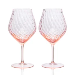 Caskata Glassware|Phoebe Rose Universal Wine Glasses, Set of 2