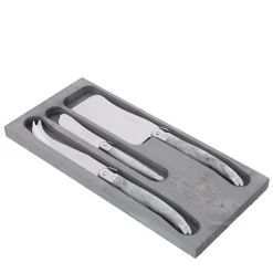 Jean Dubost Laguiole Flatware|3-Piece Cheese Set in Marble