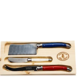 Jean Dubost Laguiole Flatware|3-Piece Cheese Set in Paris Colors