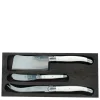Jean Dubost Laguiole Flatware|3-Piece Cheese Set in White Black