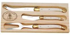 Jean Dubost Laguiole Flatware|3-Piece Cheese Set Ivory