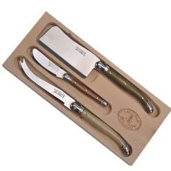 Jean Dubost Laguiole Flatware|3-Piece Cheese Set Mineral Color
