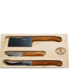 Jean Dubost Laguiole Flatware|3-Piece Cheese Set Rustic