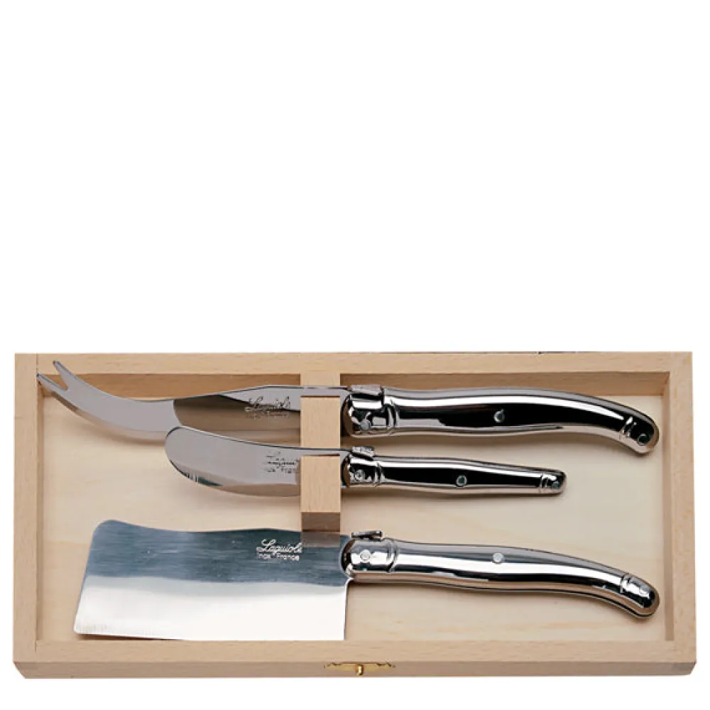 Jean Dubost Laguiole Flatware|3-Piece Cheese Set Stainless