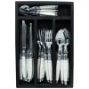 Jean Dubost Laguiole Flatware|24-Piece Flatware Set in White