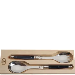 Jean Dubost Laguiole Flatware|2-Piece Salad Server in Black