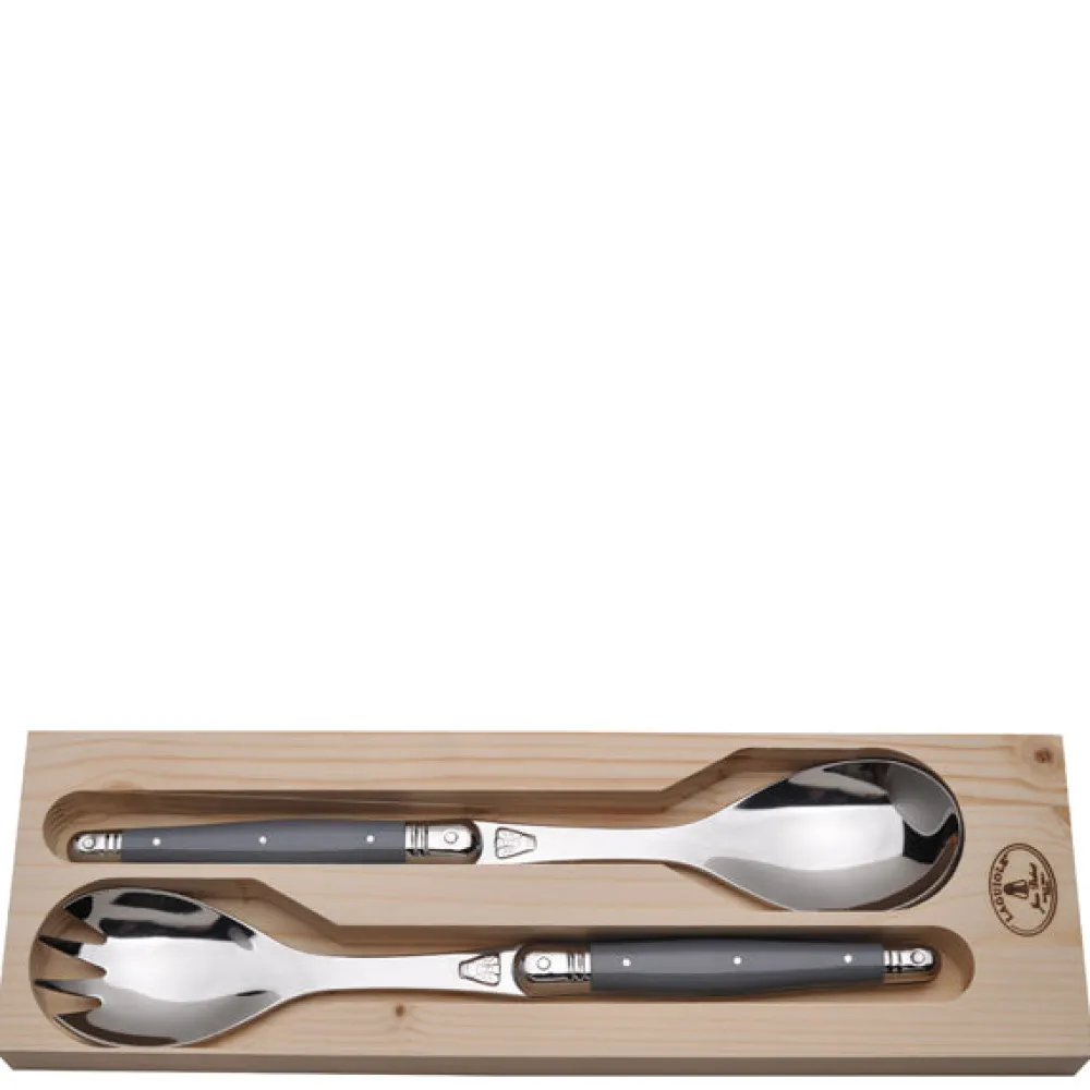 Jean Dubost Laguiole Flatware|2-Piece Salad Server in Gray