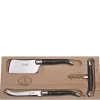 Jean Dubost Laguiole Bar|Flatware|3-Piece Wine & Cheese Set Black