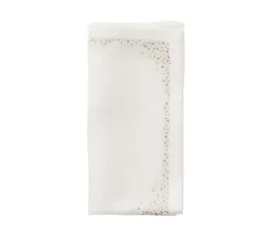 Kim Seybert Place Settings & Linens|Pin Dot Napkin in White & Gold & Silver, Set of 4