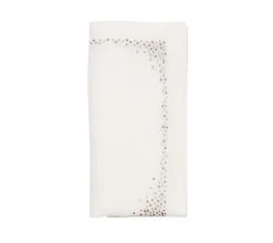 Kim Seybert Place Settings & Linens|Pin Dot Napkin in White & Gold & Silver, Set of 4