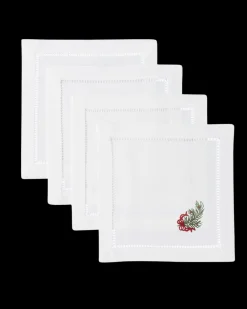 Henry Handwork Place Settings & Linens|Pine Bough Ribbon Cocktail Napkin Set