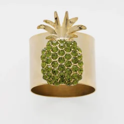 Joanna Buchanan Place Settings & Linens|Pineapple Napkin Rings in Olive, Set of Two