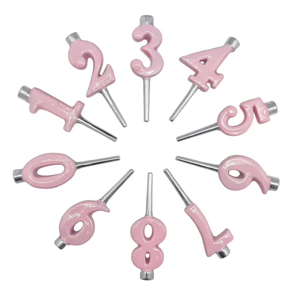 Mariposa Candles|Pink Candle Number Holder Set