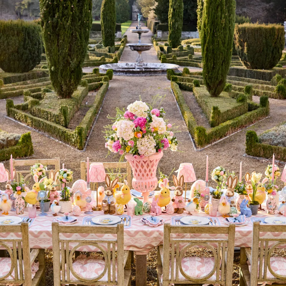 Mrs. Alice Place Settings & Linens|Pink Ikat Tablecloth