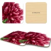 Caskata Place Settings & Linens|Pink Peony Birchwood Coasters, Set of 4