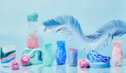 Paul Arnhold Glass Décor|Glassware|Pink Transparent Spotted Bud Vase