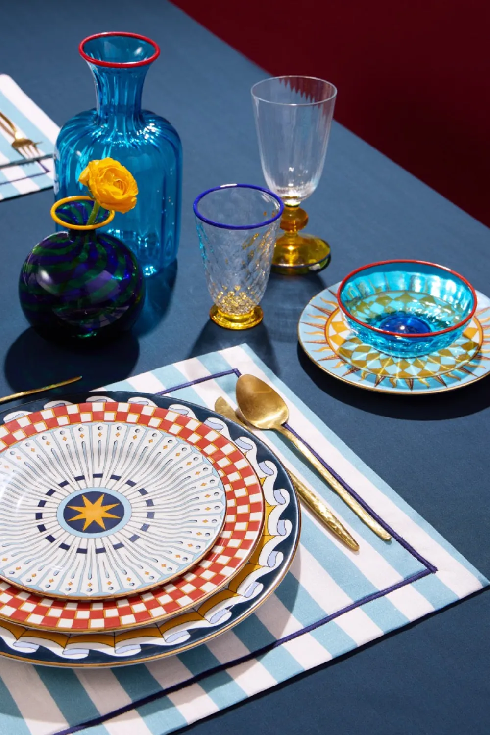 La DoubleJ Place Settings & Linens|Placemat in Riviera Celeste Sky Blue, Set of 2