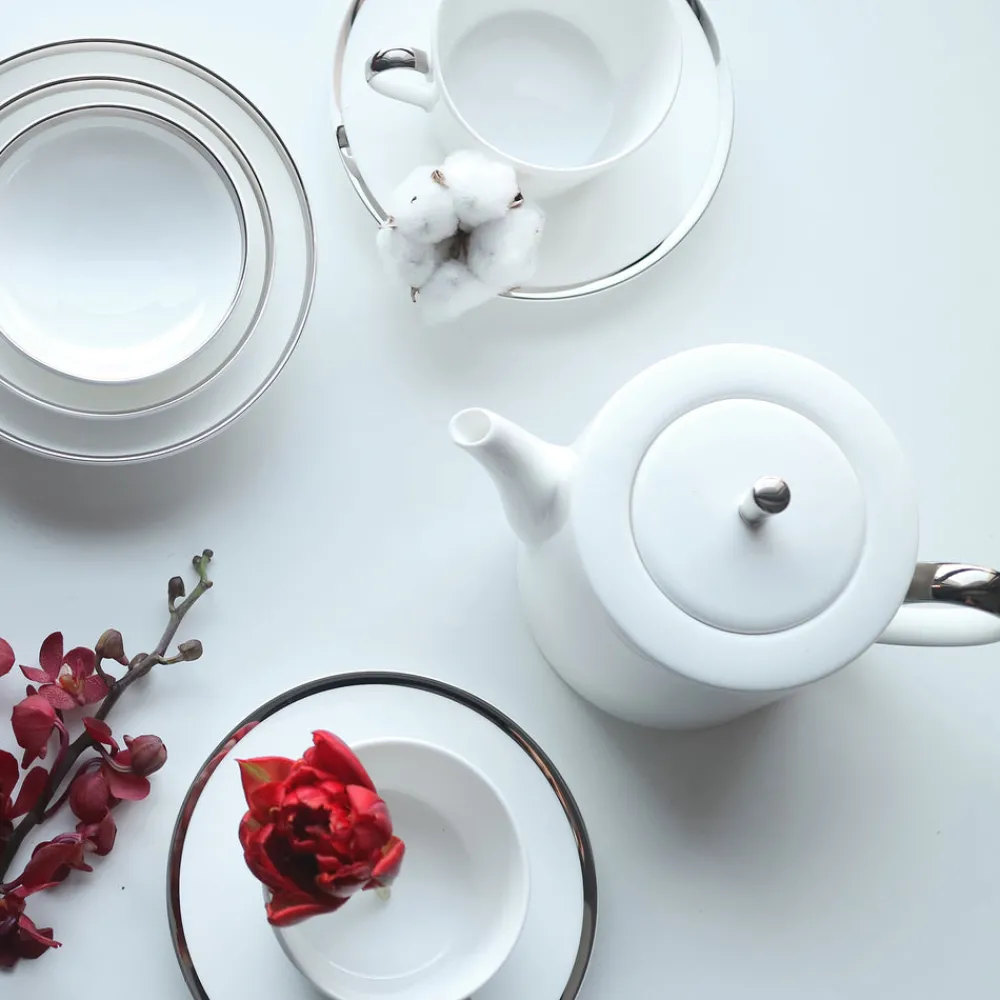 Twig NY Dinnerware|Platinum Edge Set of 3 Canapé Dishes