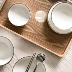 Twig NY Dinnerware|Platinum Edge Set of 3 Canapé Dishes